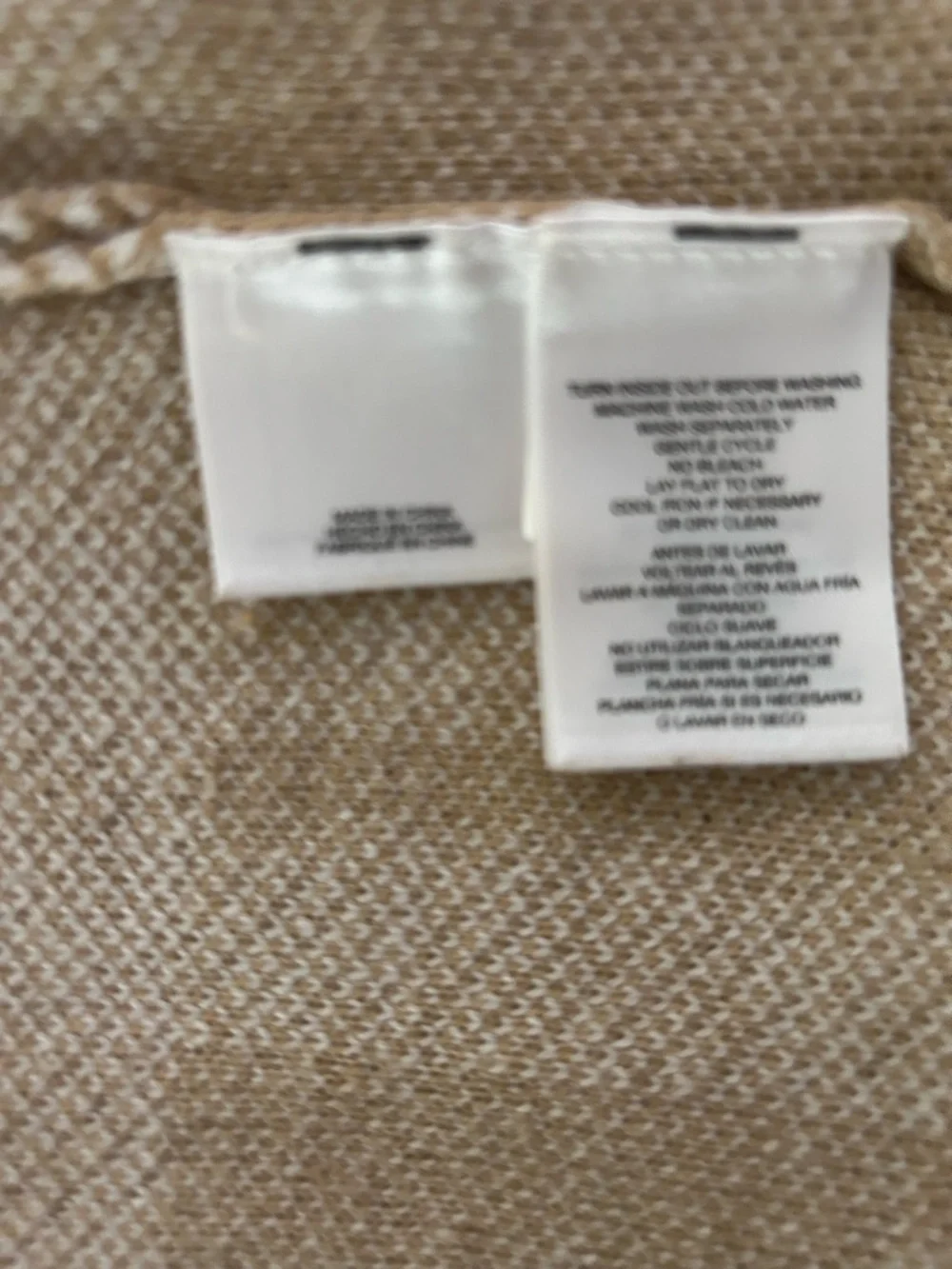 Anne Klein Camel & White Plaid Cardigan Coat - Picture 5 of 5